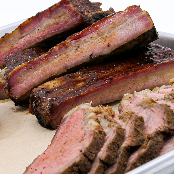 Order Two Meat Plate food online from Fat City Brew & Bbq store, Stockton on bringmethat.com
