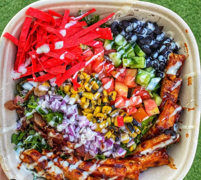 Order BBQ Chicken Salad food online from Acai Grill store, Glendale on bringmethat.com