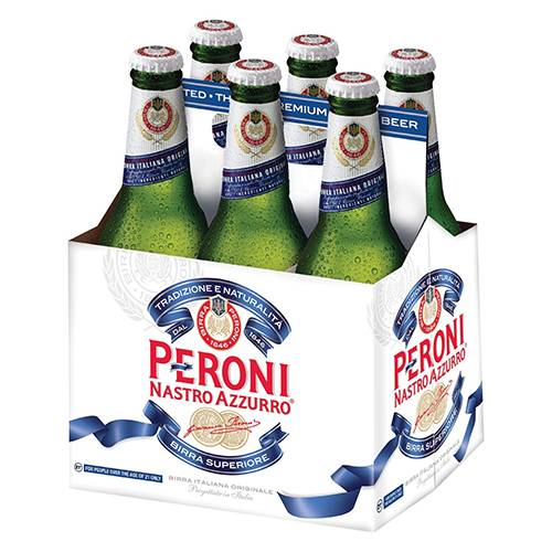 Order Peroni Nastro Azzurro - 11.2 oz Bottles/6 Pack food online from Bottle Shop & Spirits store, Los Alamitos on bringmethat.com