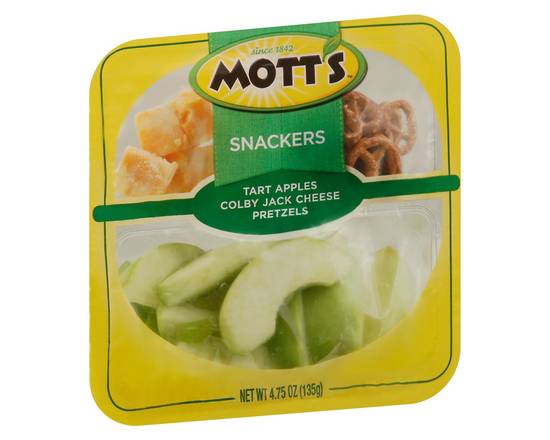 Order Mott's · Snackers Apple Colby Jack Cheese & Pretzels (4.8 oz) food online from Shaw's store, Raynham on bringmethat.com