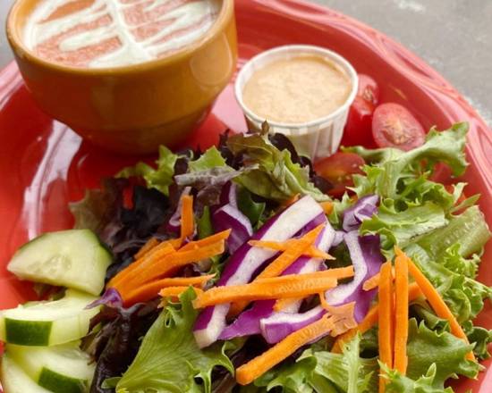 Order Soup & Salad Combo food online from Snow City Cafe store, Anchorage on bringmethat.com