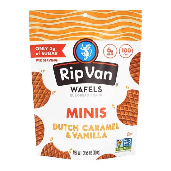 Order Rip Van Low Sugar Wafels Minis Dutch Caramel & Vanilla (3.55 oz) food online from Rite Aid store, Eugene on bringmethat.com
