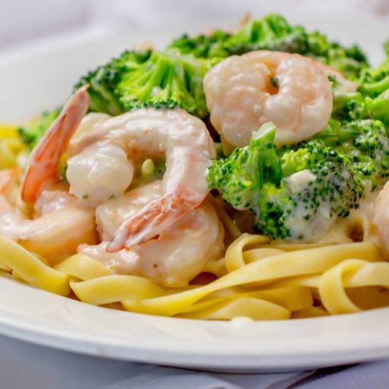 Order Shrimp with Broccoli Alfredo Sauce food online from Papa pilo's pizza store, Anaheim on bringmethat.com