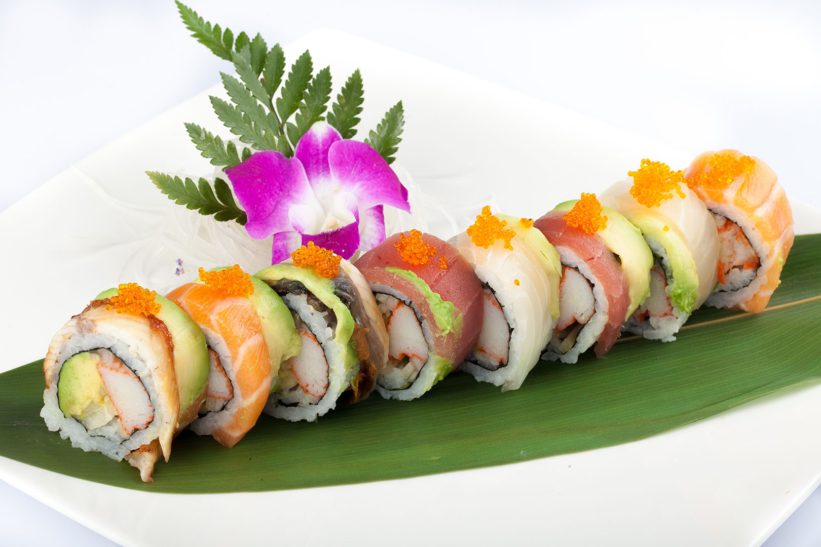 Order Rainbow Roll food online from Asahi Japanese And Chinese Cuisine store, Yorktown on bringmethat.com