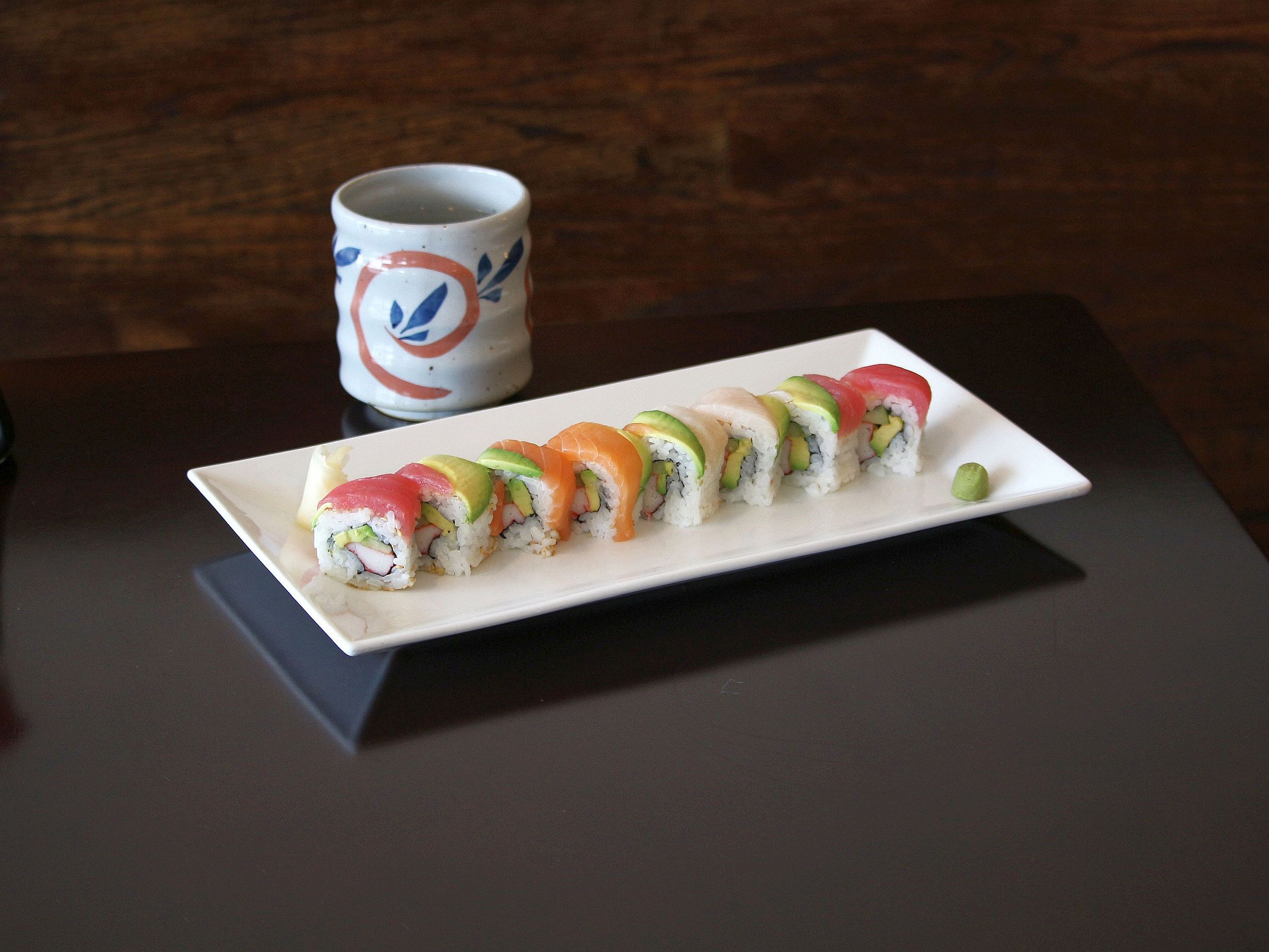 Order Rainbow Roll food online from Mayflower Japanese Restaurant store, Newark on bringmethat.com