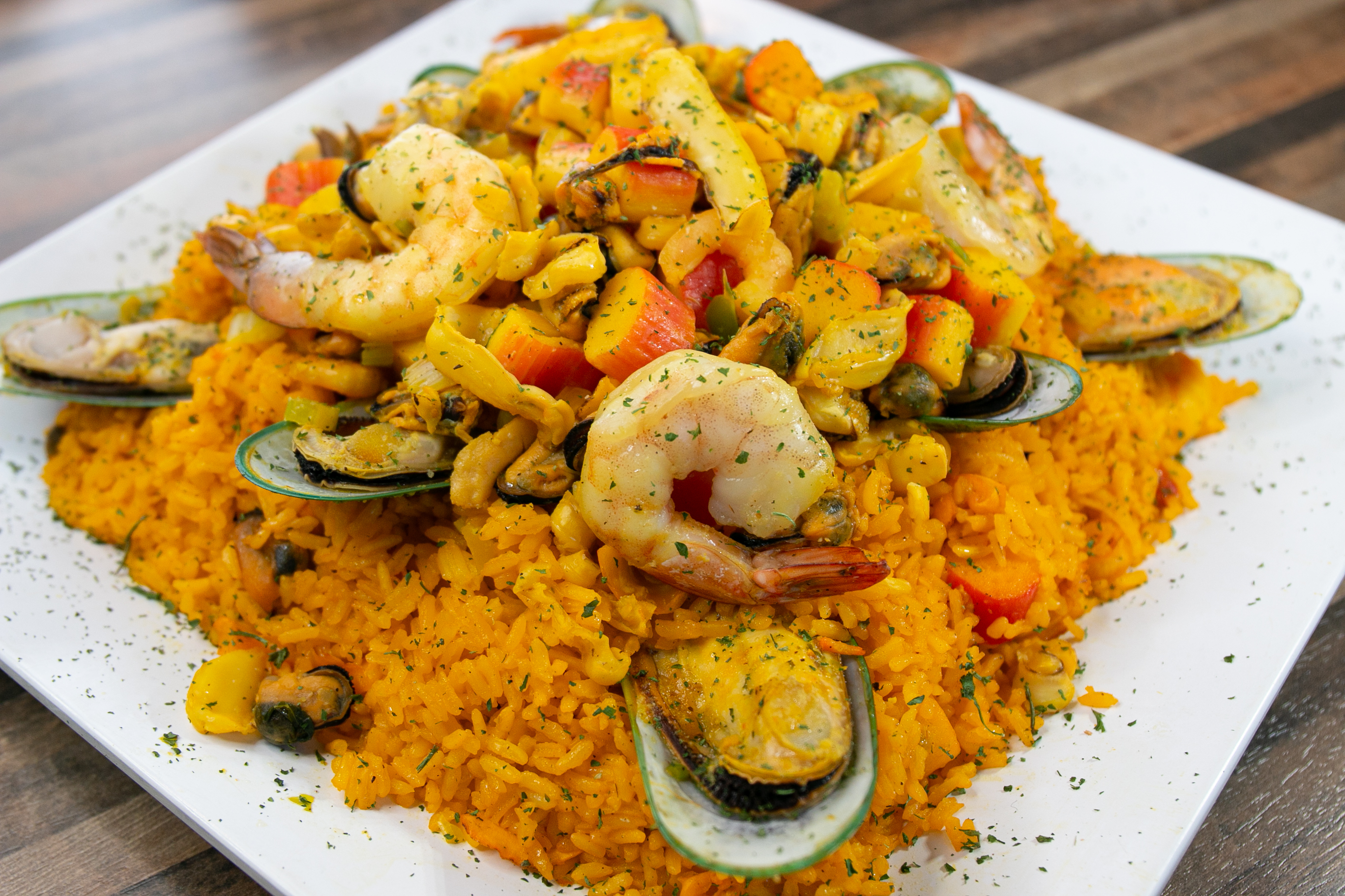 Order Paella Para Dos food online from Versace Dominican Restaurant store, Lilburn on bringmethat.com