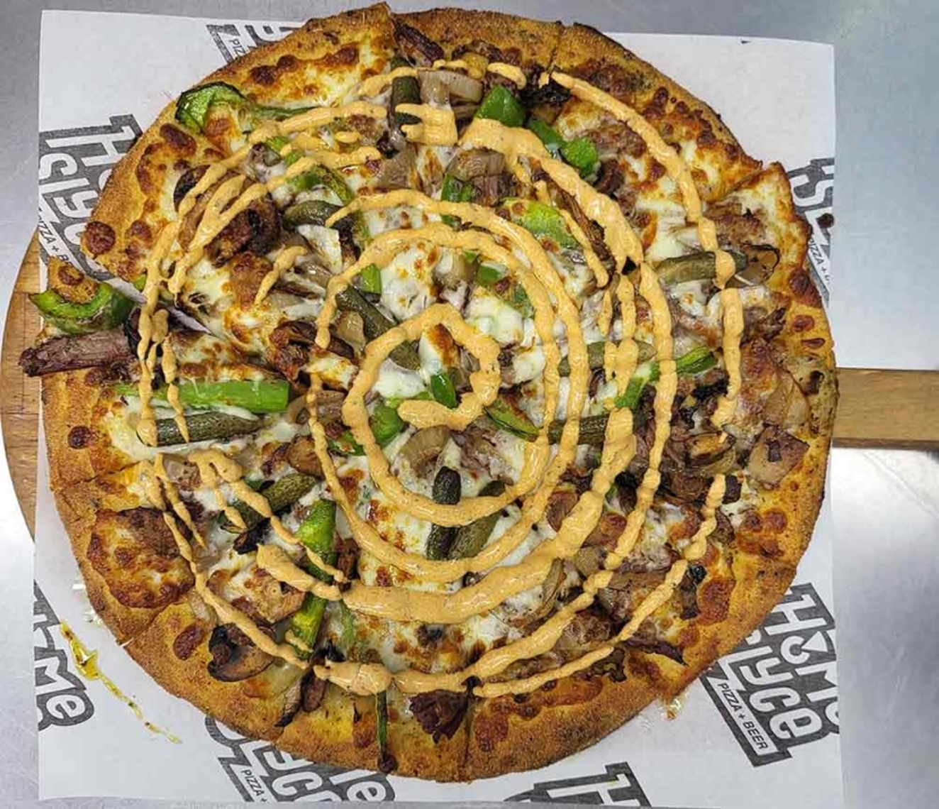 Order 16" Philly Steak & Cheese food online from Homeslyce Columbia store, Columbia on bringmethat.com