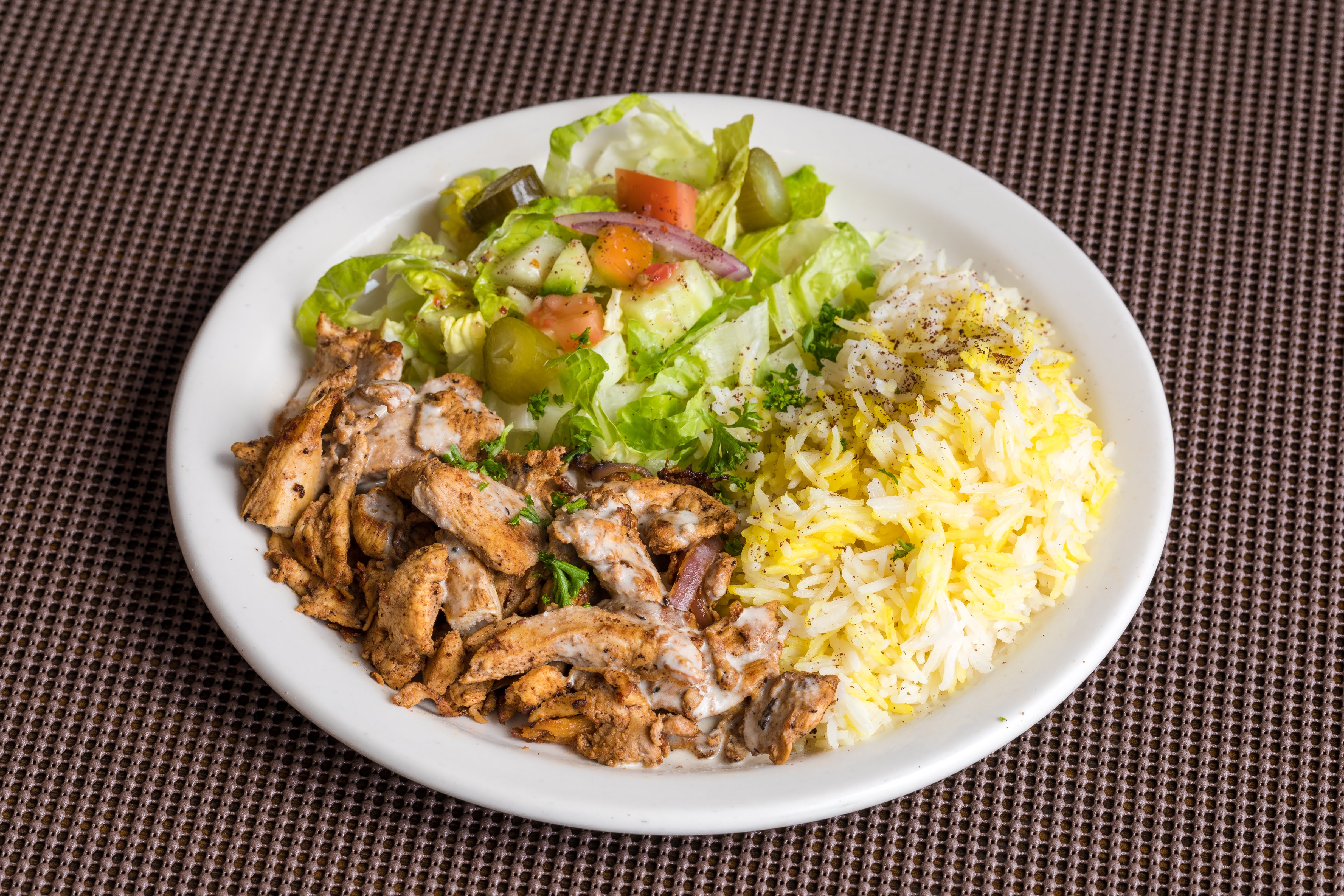 Order Chicken Shawarma Plate food online from Rockn Wraps store, Redwood City on bringmethat.com