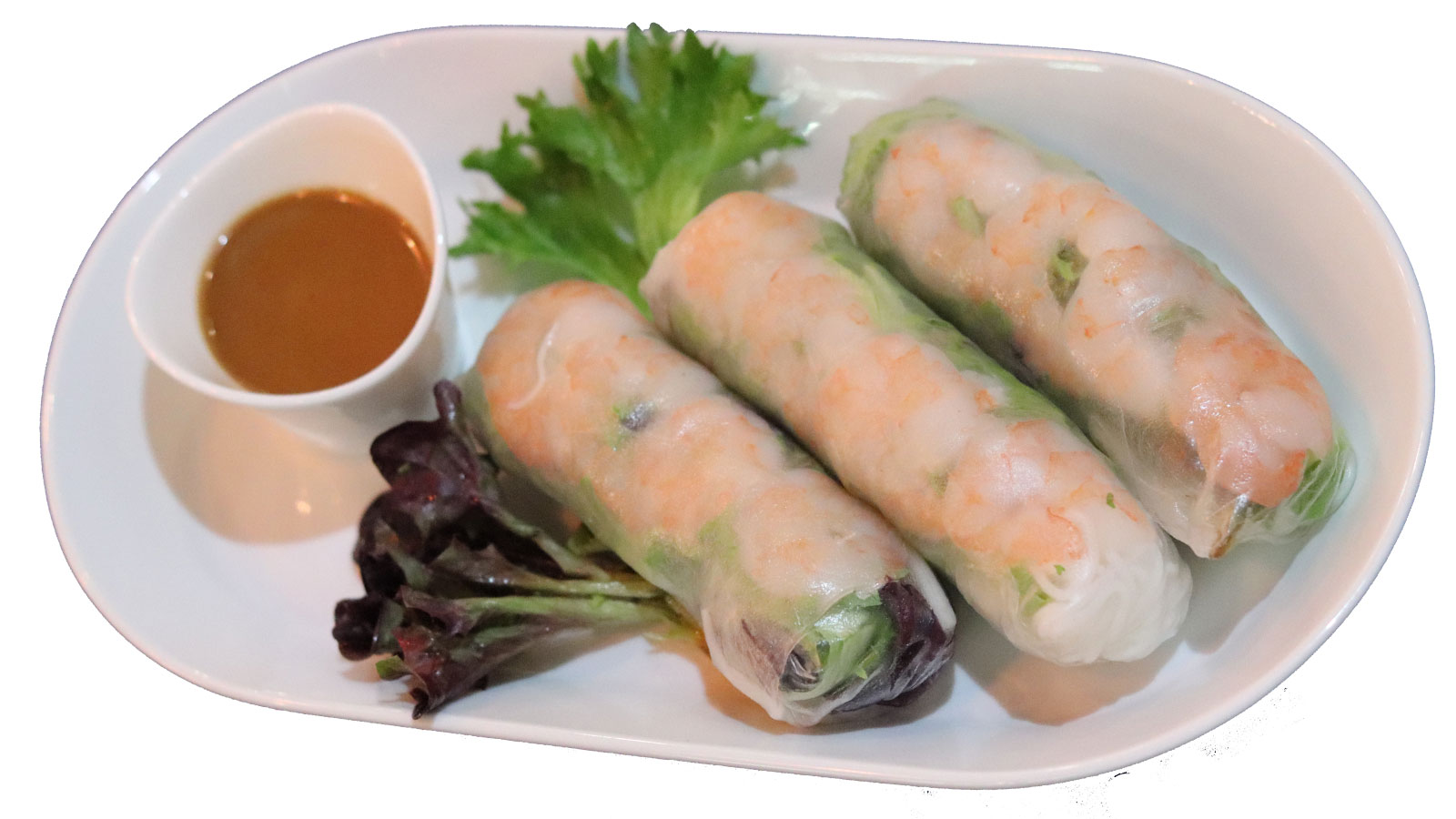 Order 3 Piece Spring Rolls (shrimp) food online from Pho Fresh Alley & Boba Tea store, Tempe on bringmethat.com