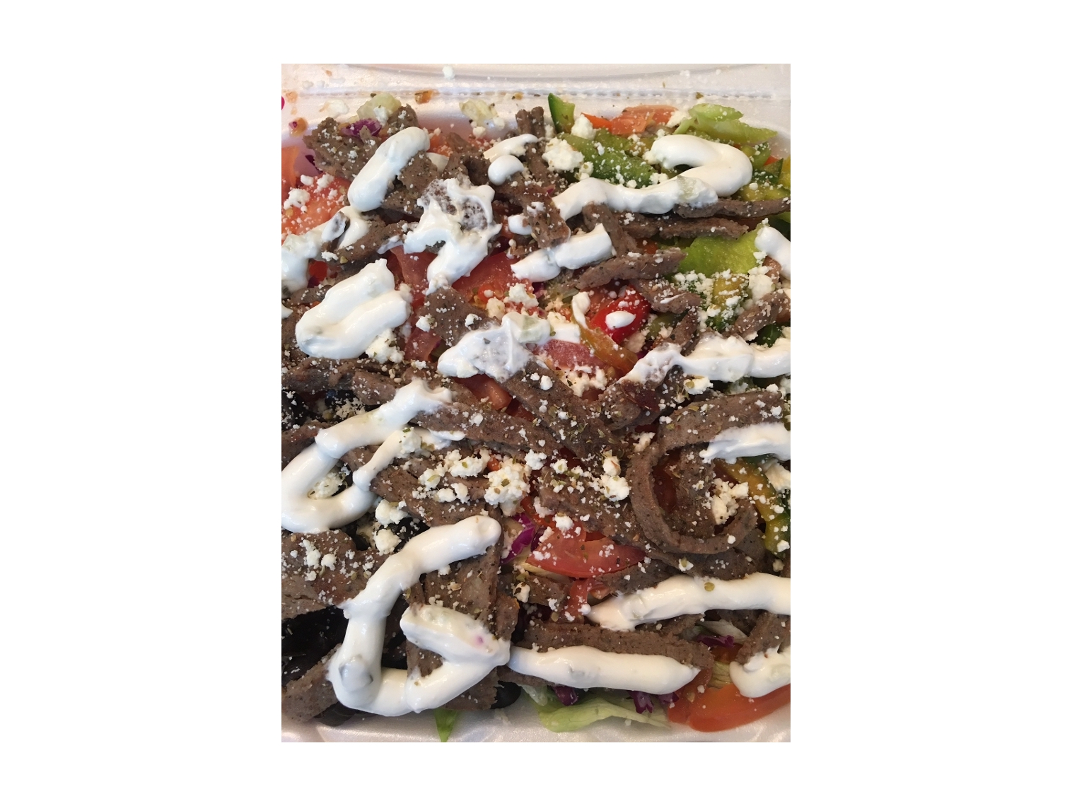Order Greek Salad food online from The Pizza Cutters store, Syracuse on bringmethat.com