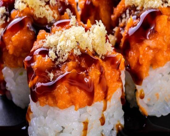 Order Spicy Salmon Roll (4 Pcs) food online from SushiStop Culver City store, Culver City on bringmethat.com