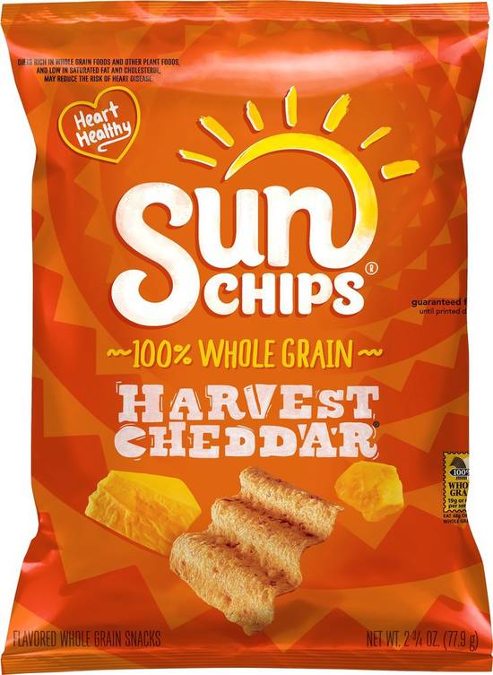 Order Sunchips Whole Grain Snacks Harvest Cheddar Flavored (2.75 oz) food online from Rite Aid store, Yamhill County on bringmethat.com