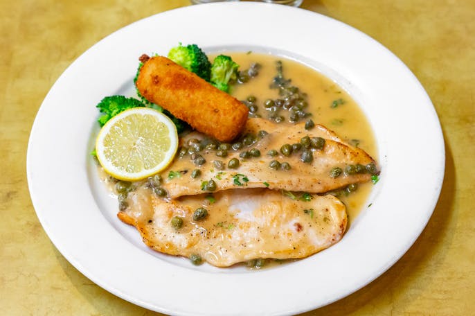 Order Veal Piccata food online from Tre Sorelle store, New York on bringmethat.com
