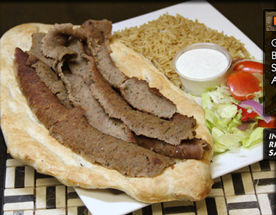 Order P2. Afghan Style Gyro Platter food online from Food Corner Kabob House store, Arlington on bringmethat.com