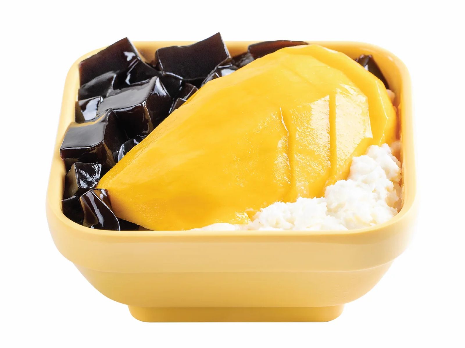 Order V10. Mango & Grass Jelly With Vanilla Frost - 芒果白雪涼粉 food online from Sweethoney Dessert store, Artesia on bringmethat.com