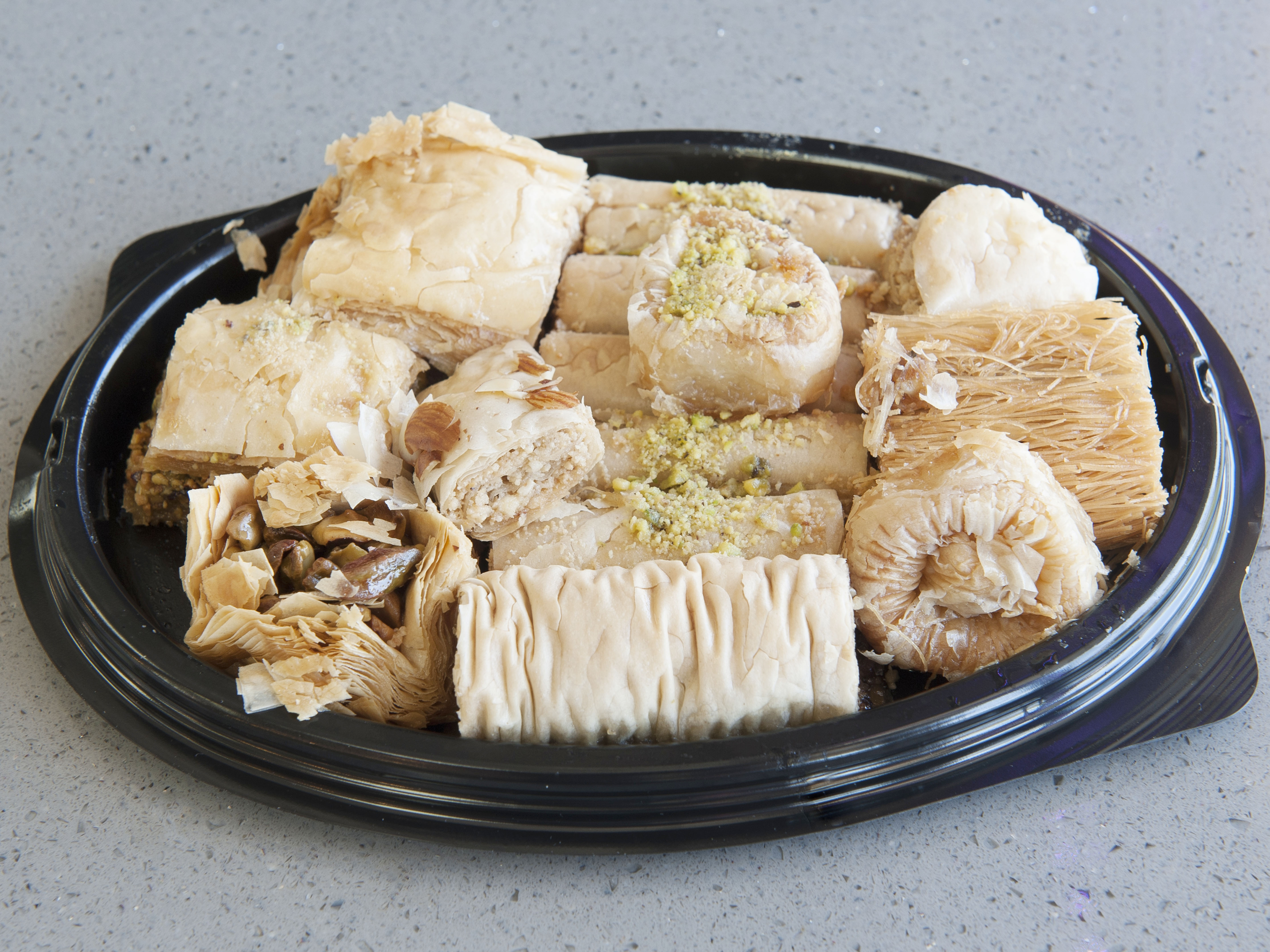 Order Assorted Baklava small oval tray 1 (13 Piece) food online from Baklava Factory store, Glendale on bringmethat.com