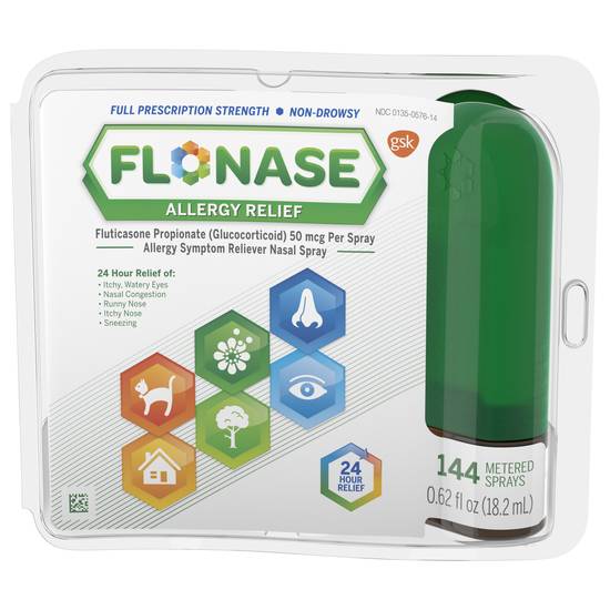 Order Flonase Non Drowsy Allergy Medicine for 24 Hour Allergy Relief Metered Nasal Spray (0.54 oz) food online from Rite Aid store, Warren on bringmethat.com