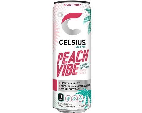 Order Celsius Sparkling Energy Drink , Peach Vibe 12 Fl Oz.  food online from Starway Liquor store, Bell Gardens on bringmethat.com