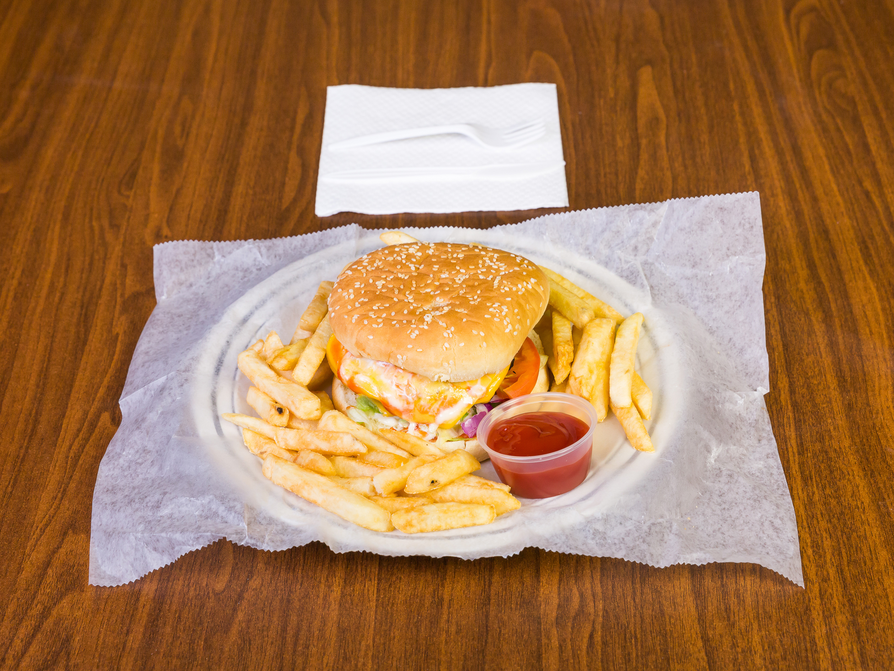 Order Cheese Burger food online from Hook Fish & Chicken store, West Chester on bringmethat.com