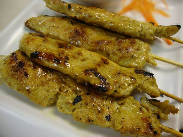 Order Chicken Satay food online from Inthai Restaurant store, Stamford on bringmethat.com