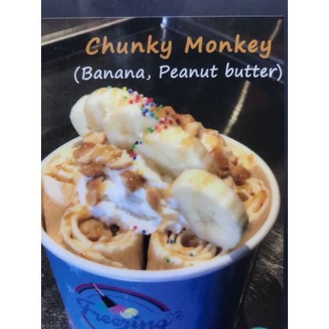 Order #13. Chunky Monkey Roll Ice Cream food online from Oma'oma'o Poke & Sushi store, Omaha on bringmethat.com