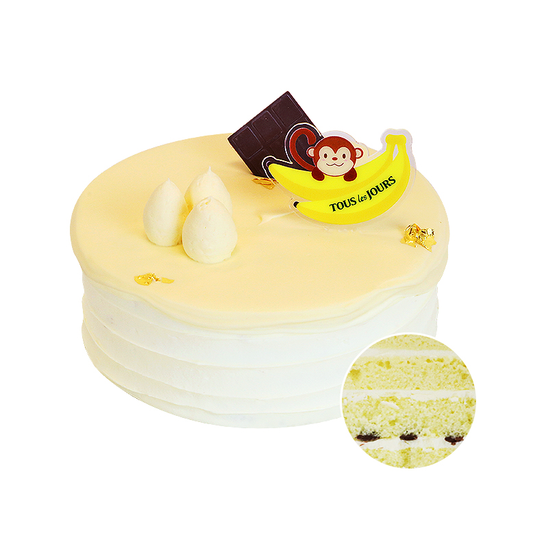 Order 7" Banana Butter Cream Cake food online from Tous Les Jours store, Carrollton on bringmethat.com
