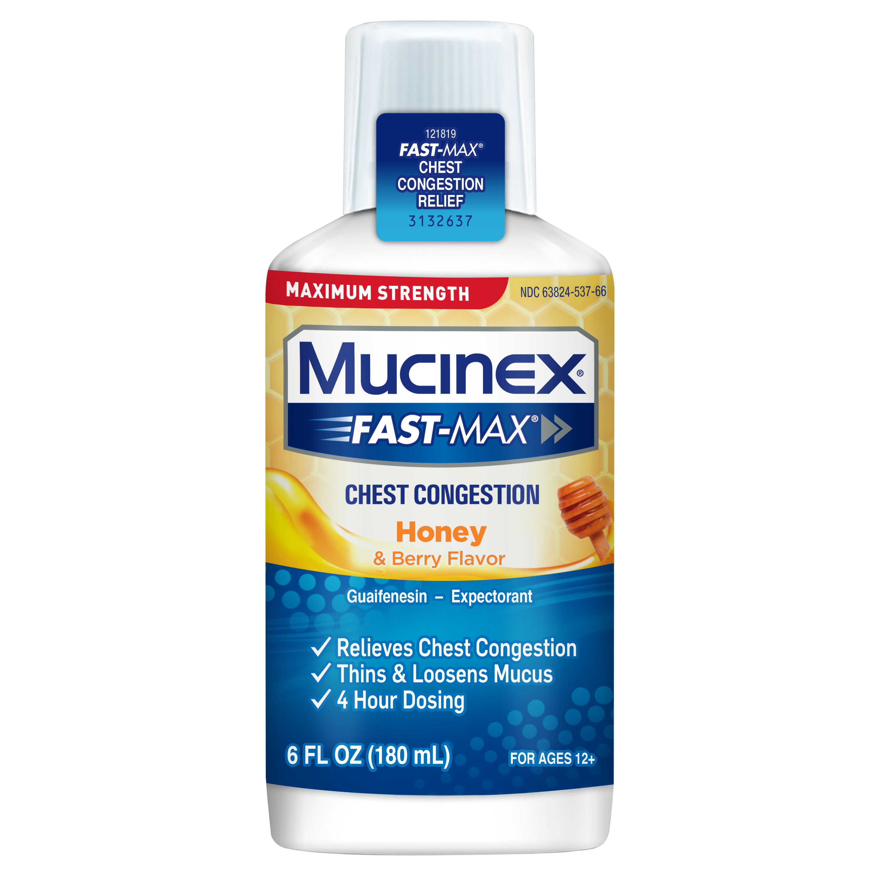 Order Mucinex Fast-Max Chest Congestion Liquid, Honey & Berry - 6 fl oz food online from Rite Aid store, Redwood City on bringmethat.com