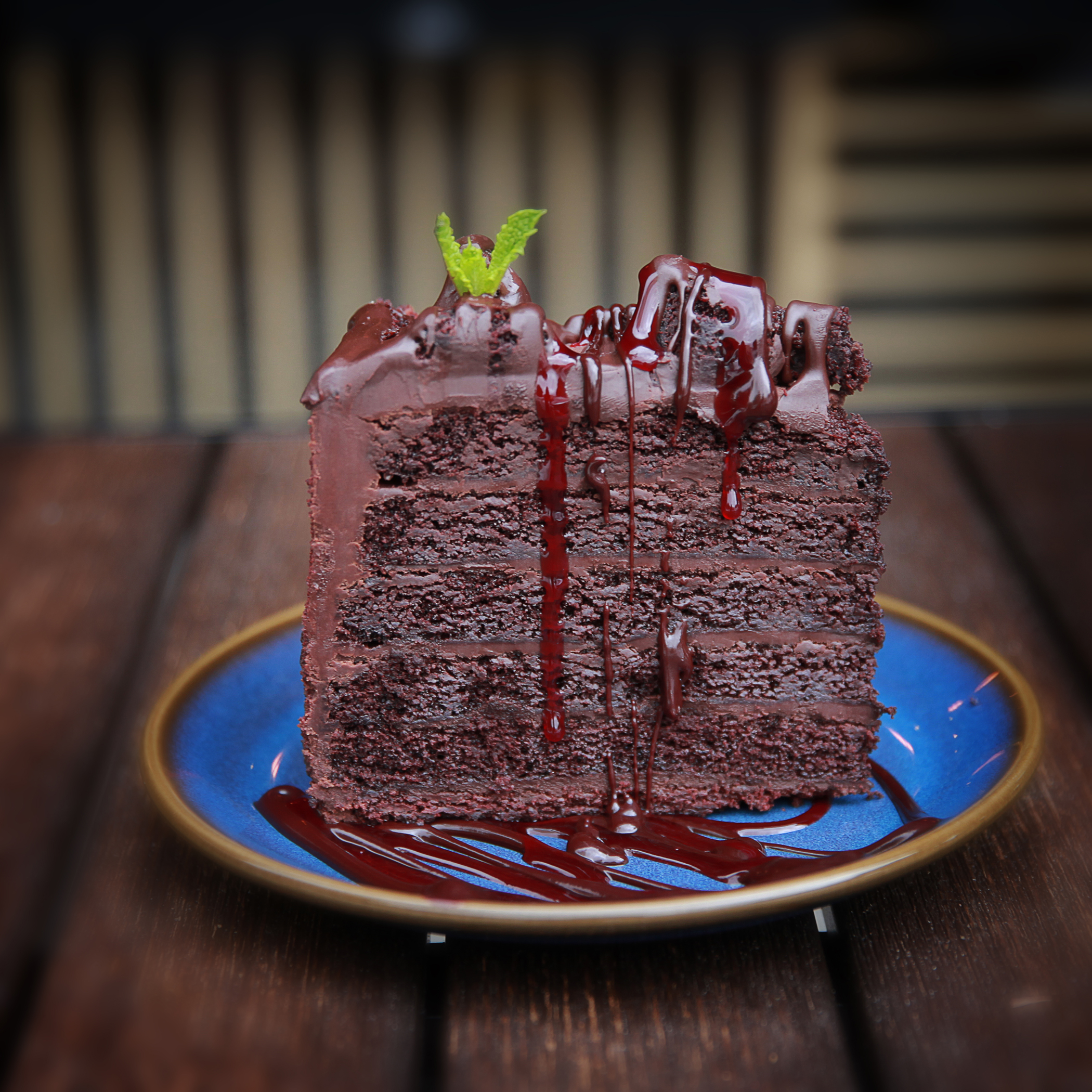 Order Death by Chocolate Cake food online from Over/Under Public House store, Burbank on bringmethat.com