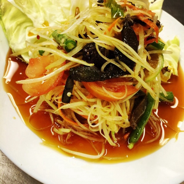 Order Salted Crab Papaya Salad food online from Pad Thai Restaurant store, Santa Ana on bringmethat.com