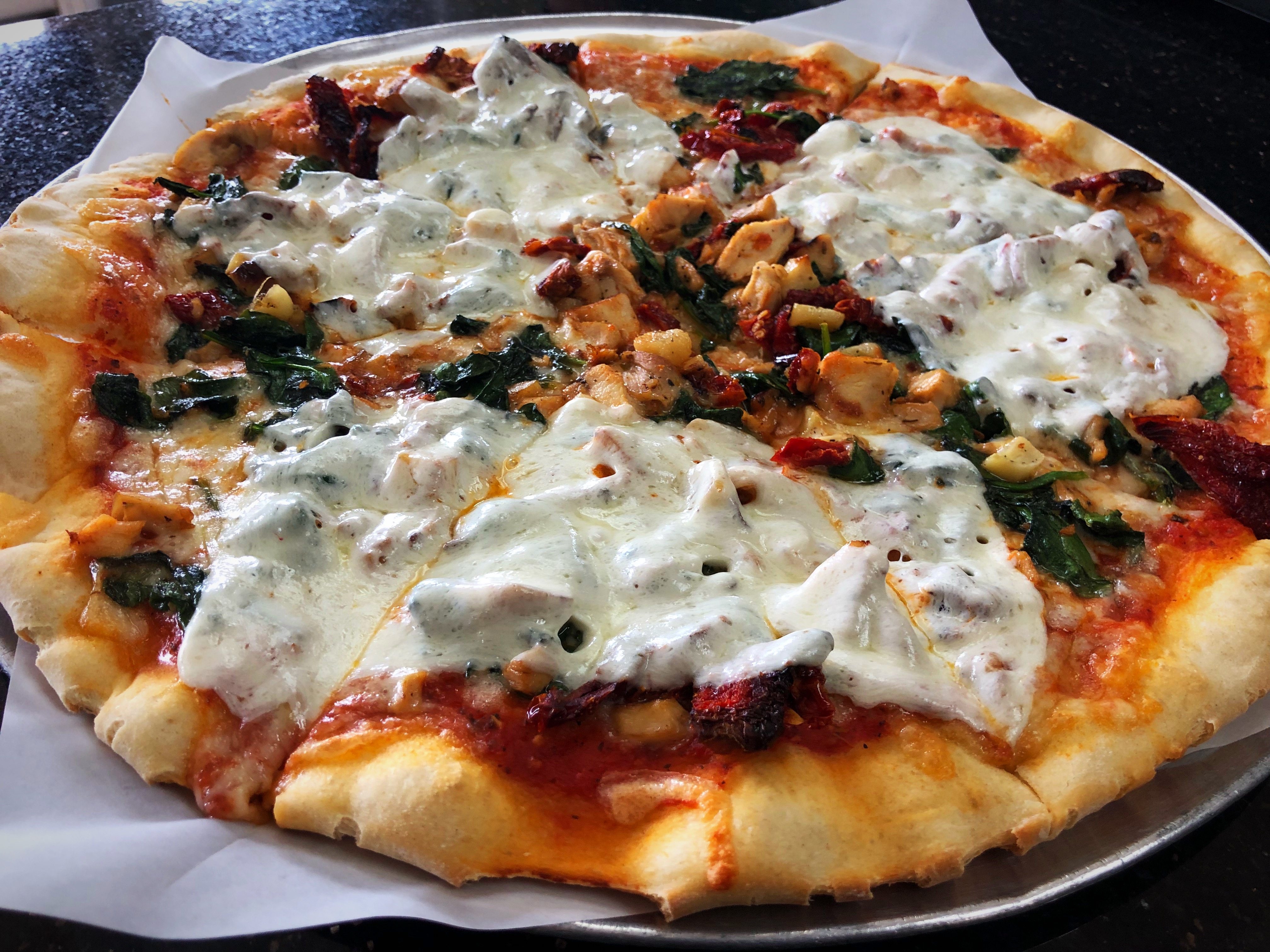 Order Medium Tuscan Pizza food online from Healthy Garden & Gourmet Pizza store, Voorhees on bringmethat.com