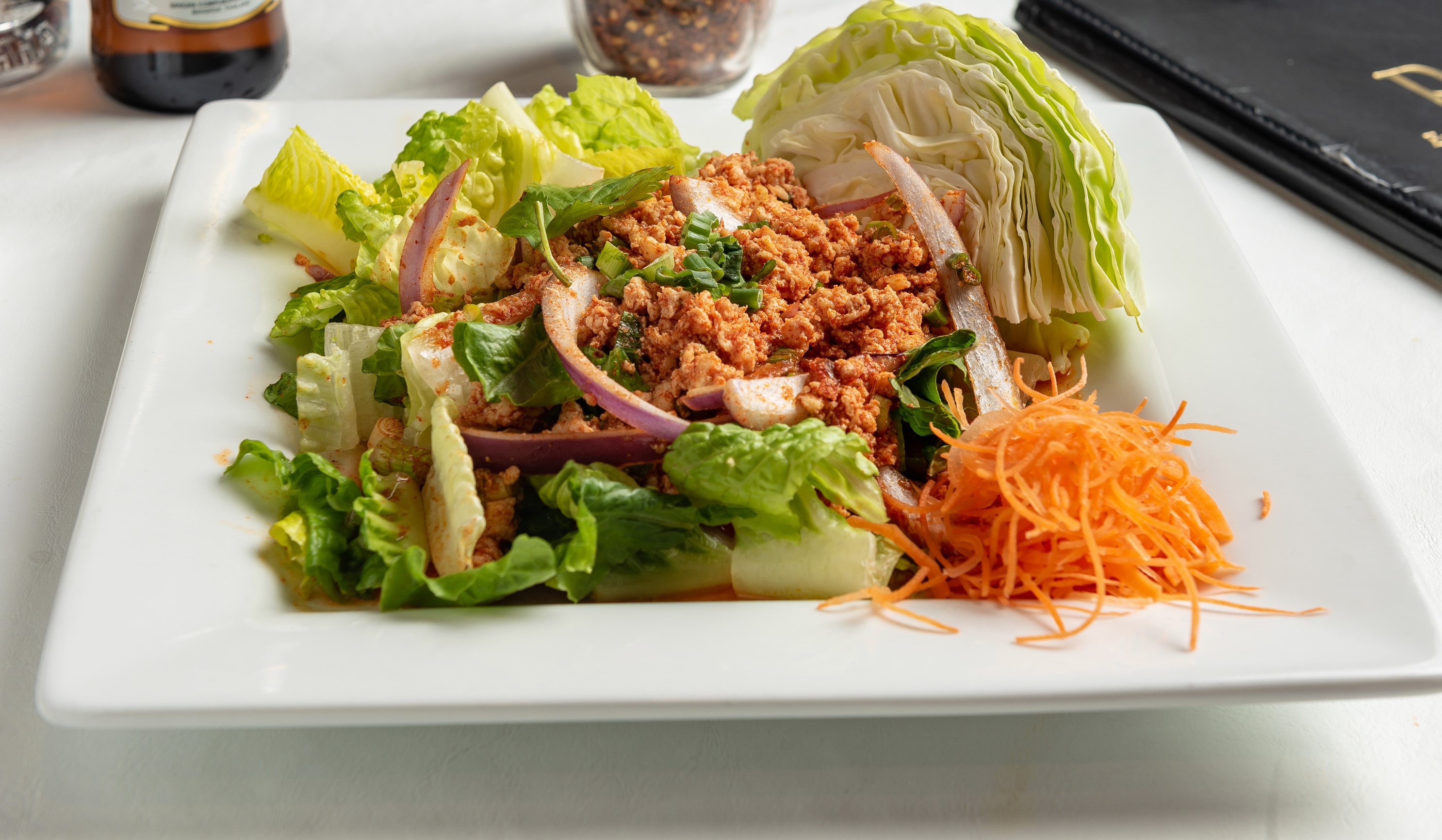 Order Larb Chicken Appetizer food online from Phuket Thai Restaurant and Sushi store, Huntsville on bringmethat.com