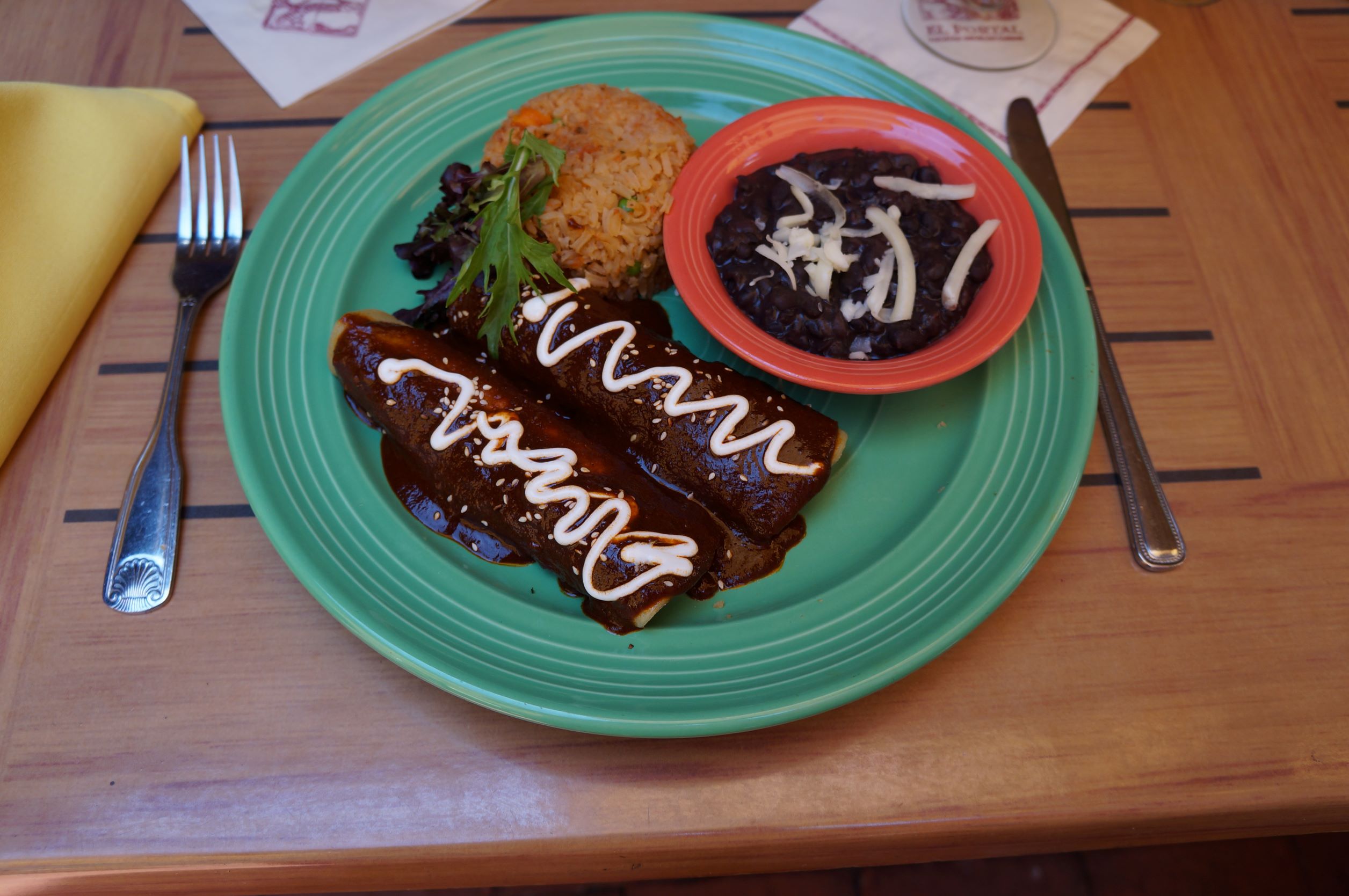 Order Enchiladas de Mole Special food online from El Portal store, Pasadena on bringmethat.com