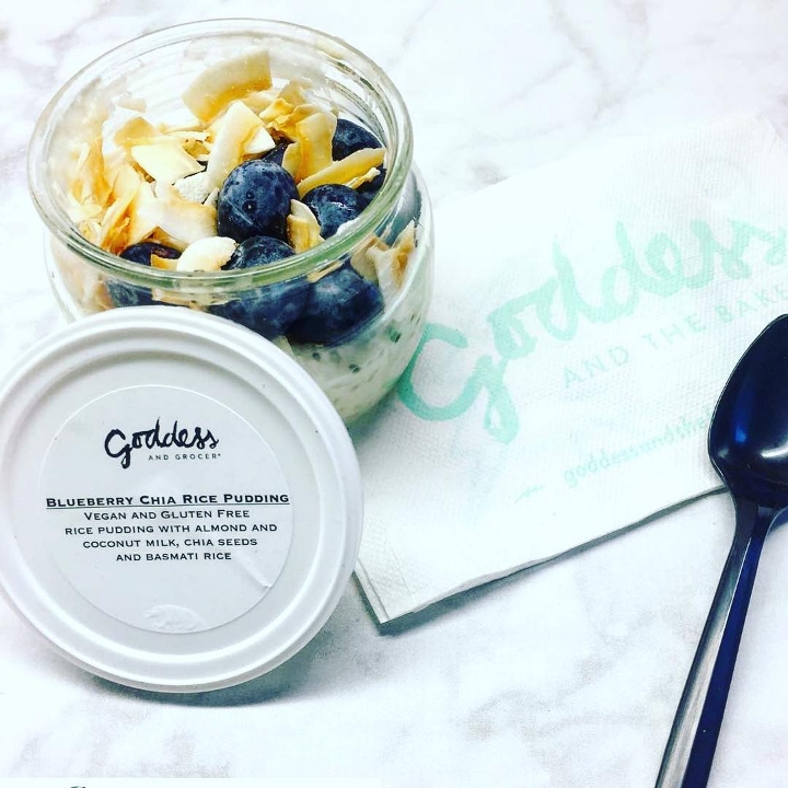 Order Blueberry Chia Rice Pudding Jar food online from Goddess And The Baker store, Chicago on bringmethat.com