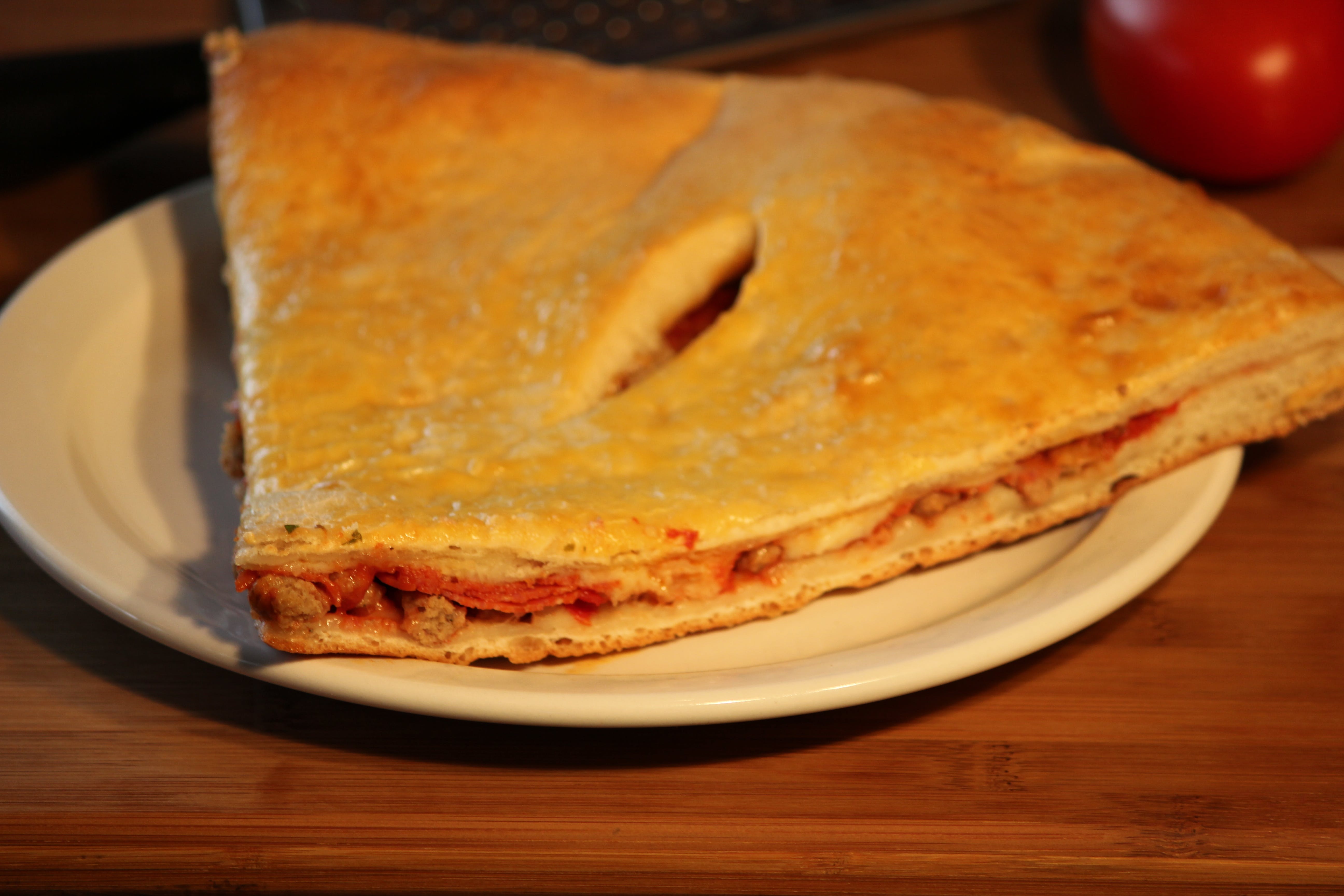 Order Meat Stuffed Pizza Slice - Slice food online from Luca Pizza di Roma store, Lafayette on bringmethat.com