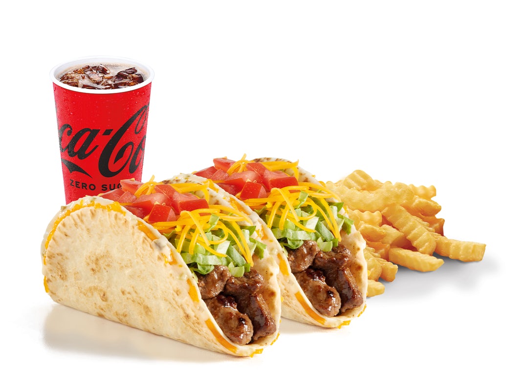 Order 2 Stuffed Quesadilla Tacos Meal food online from Del Taco store, Anaheim on bringmethat.com