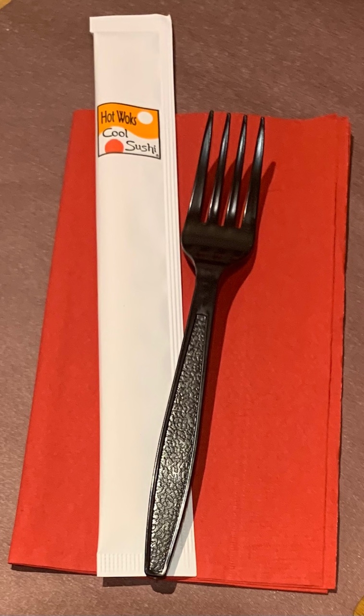 Order Disposable Utensils Quantity food online from Hot Woks Cool Sushi store, Chicago on bringmethat.com