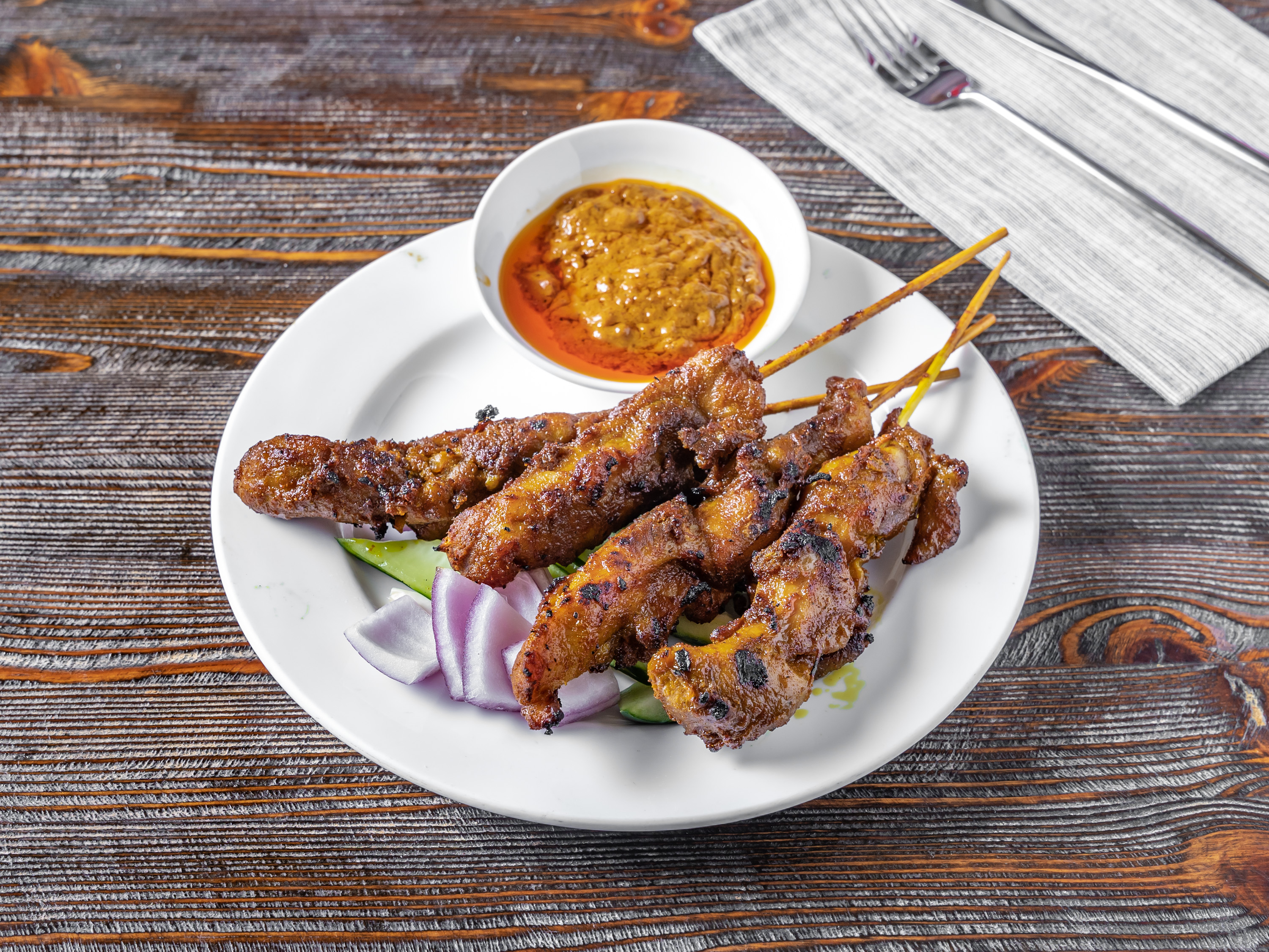 Order Malaysian Chicken Satay Shish Kabob  food online from Plump Dumpling store, New York on bringmethat.com