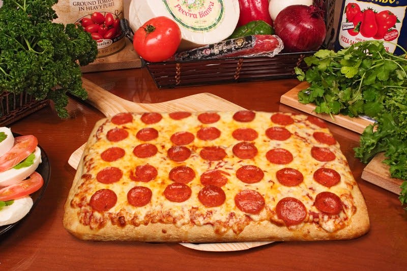 Order Tray Pizza - 16 Slices food online from Bella store, Windber on bringmethat.com