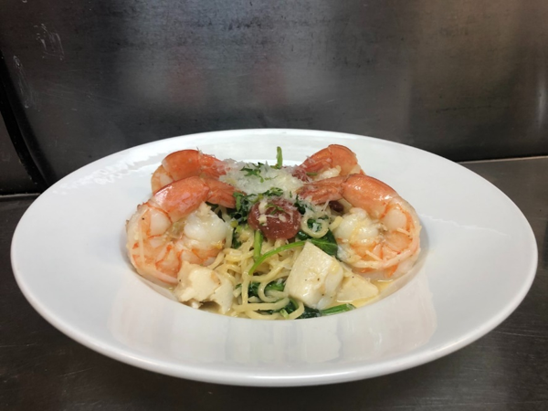 Order Shrimp Scampi food online from District 118 Kitchen And Bar store, Newton Upper Falls on bringmethat.com