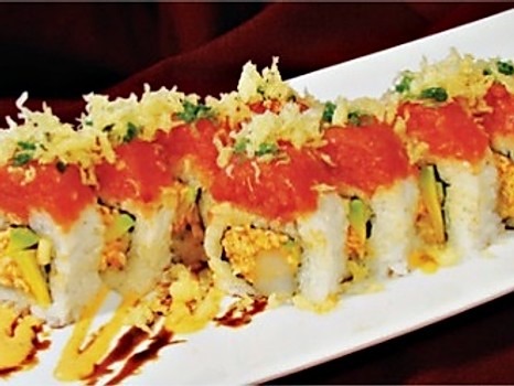 Order FR11. Fire Cracker Roll food online from Hoshi Sushi store, Fullerton on bringmethat.com