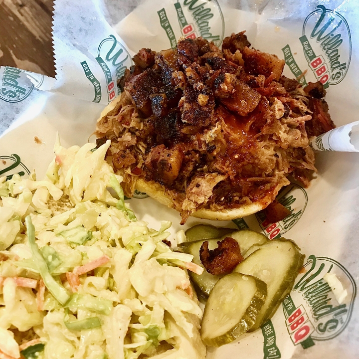 Order NC Pulled Pork Sandwich food online from Willards Real Pit Bbq store, Reston on bringmethat.com