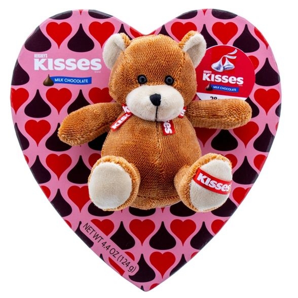 Order Galerie Valentine's Hershey Kisses Heart Box With Plush And Kisses food online from Bash Treats store, Tustin on bringmethat.com