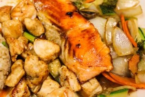 Order Chicken & Salmon Hibachi food online from Feng Asian Bistro store, Millbury on bringmethat.com