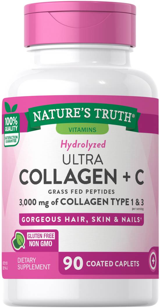 Order Nature's Truth Ultra Collagen Plus C Type I & III Caplets 1000 mg (90 ct) food online from Rite Aid store, Palm Desert on bringmethat.com