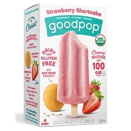 Order GoodPop Strawberry Shortcake Popsicle (2.5 oz x 4-pack) food online from Dolcezza Gelato store, Arlington on bringmethat.com