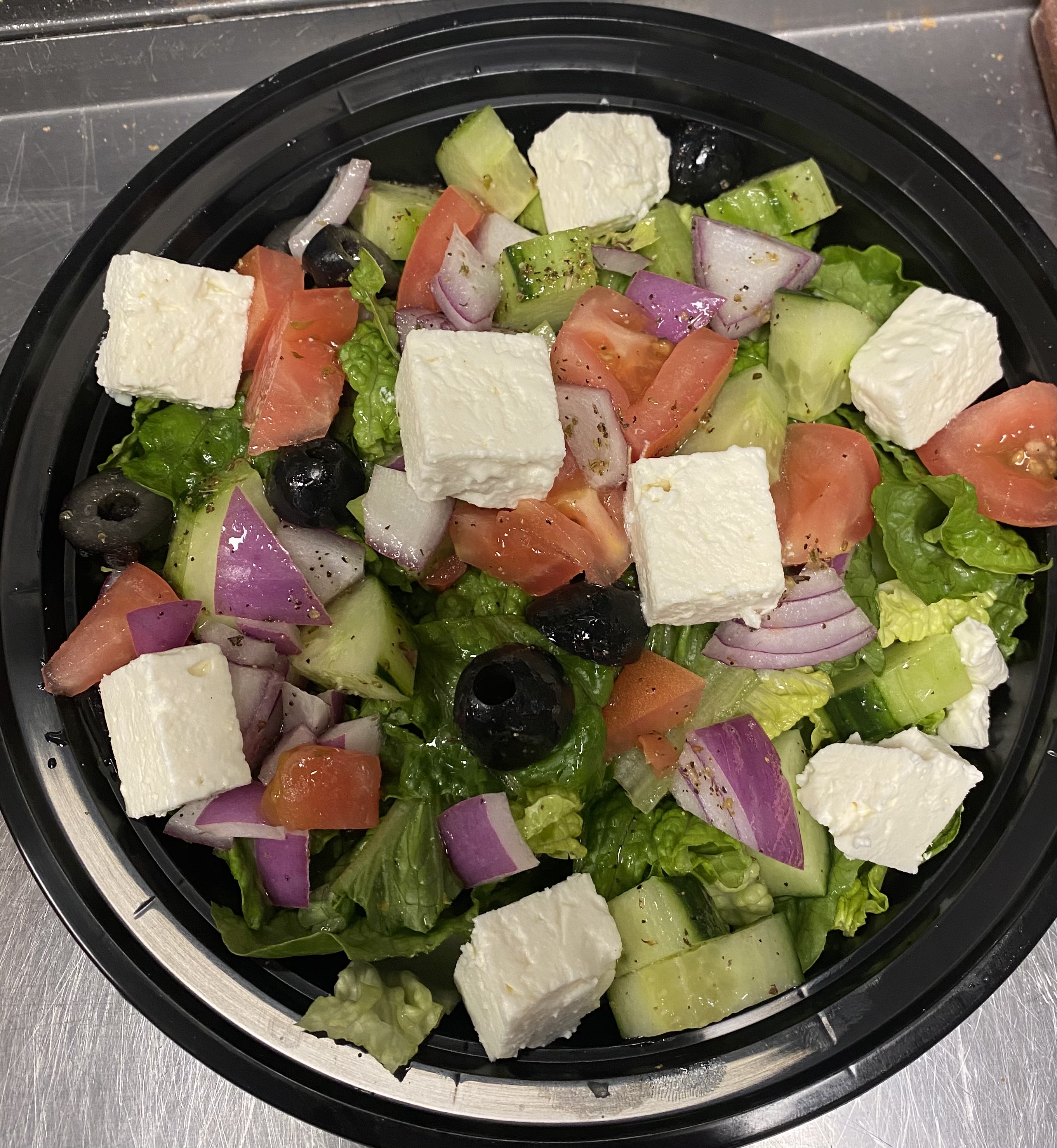 Order Greek Salad food online from Famous Calabria store, New York on bringmethat.com