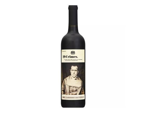 Order 19 Crimes Cabernet Sauvignon, 750mL wine (13.5% ABV) food online from Cold Spring Liquor store, Liberty Hill on bringmethat.com
