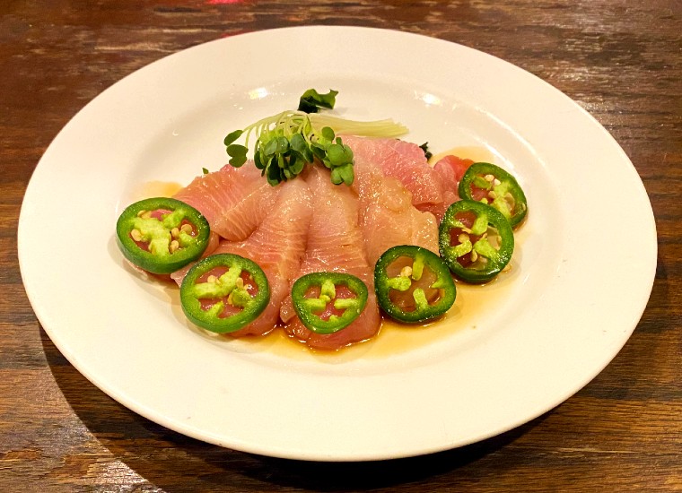Order Yellowtail Sashimi with Jalapeno food online from Sasaya store, Los Angeles on bringmethat.com