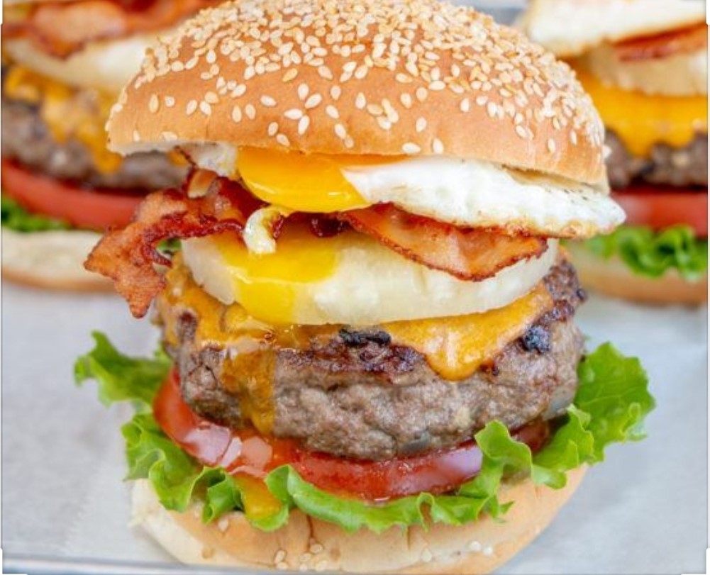 Order Hangover Burger food online from Hurricane Grill & Wings store, Newburgh on bringmethat.com