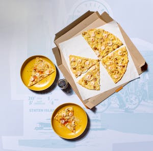 Order Roasted Garlic & Shrimp food online from Yellow Cab Pizza Co. store, Houston on bringmethat.com